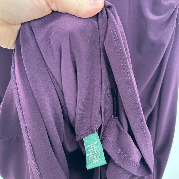 Lauren Ralph Lauren Women's Size 18 Purple Eggplant 3/4 Sleeve Midi Formal Dress - Picture 5 of 8